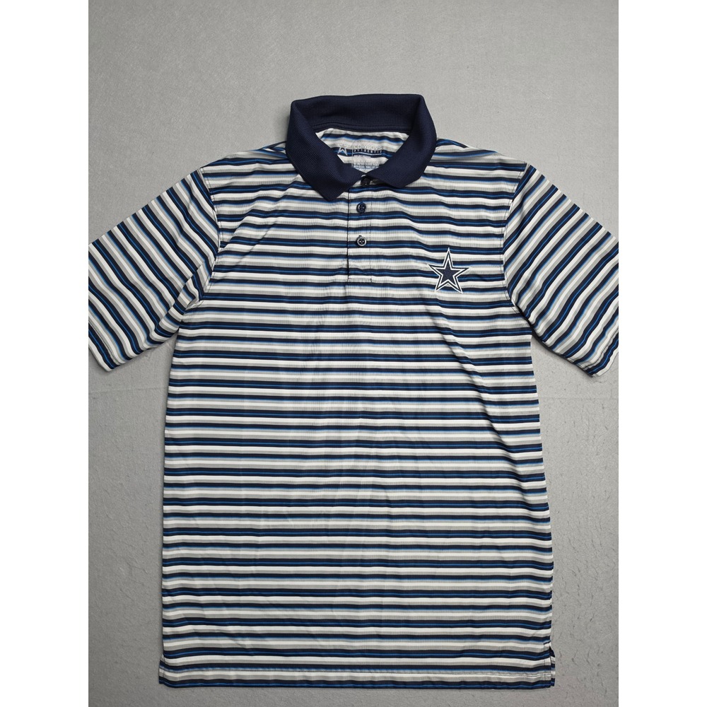 Dallas Cowboys Authentic Polo Shirt Men's Small Multicolor Striped Football NFL